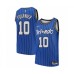 Men's Orlando Magic #10 Evan Fournier Authentic Blue Hardwood Classics Basketball Stitched Jersey