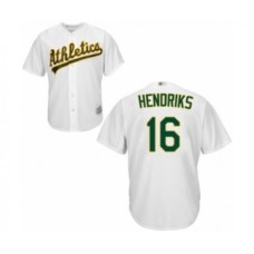 Men's Oakland Athletics #16 Liam Hendriks Replica White Home Cool Base Baseball Jersey