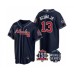 Men's Atlanta Braves #13 Ronald Acuna Jr. 2021 Navy World Series With 150th Anniversary Patch Cool Base Baseball Stitched Jersey