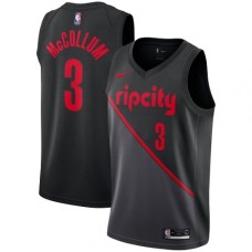 Men's Nike Portland Trail Blazers #3 C.J. McCollum Swingman Black NBA Jersey - 2018 19 City Edition