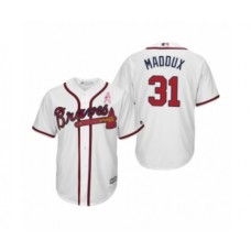 Men's Greg Maddux Atlanta Braves #31 White 2019 Mothers Day Cool Base Stitched Jersey