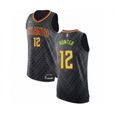 Men's Atlanta Hawks #12 De'Andre Hunter Authentic Black Basketball Stitched Jersey - Icon Edition