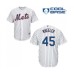 Men's New York Mets #45 Zack Wheeler Replica White Home Cool Base Baseball Jersey