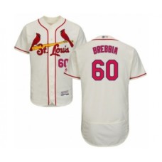 Men's St. Louis Cardinals #60 John Brebbia Cream Alternate Flex Base Authentic Collection Baseball Player Stitched Jersey