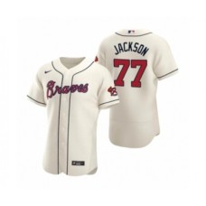 Men's Atlanta Braves #77 Luke Jackson Nike Cream Authentic 2020 Alternate Stitched Jersey