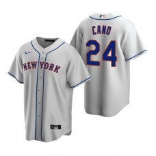 Men's Nike New York Mets #24 Robinson Cano Gray Road Stitched Baseball Jersey