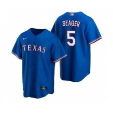 Men's Texas Rangers #5 Corey Seager Blue Cool Base Stitched Baseball Jersey