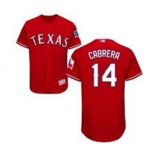 Men's Texas Rangers #14 Asdrubal Cabrera Red Alternate Flex Base Authentic Collection Baseball Jersey