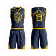 Men's Nike Golden State Warriors #13 Wilt Chamberlain Swingman Navy Blue NBA Suit Jersey - City Edition