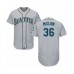 Men's Seattle Mariners #36 Reggie McClain Grey Road Flex Base Authentic Collection Baseball Player Stitched Jersey