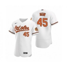 Men's Baltimore Orioles #45 Keegan Akin Nike White Authentic Home Stitched Jersey