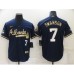 Men's Atlanta Braves #7 Dansby Swanson Navy 2022 Gold Program Authentic Player Stitched Jersey