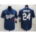 Men's Los Angeles Dodgers #24 Kobe Bryant Authentic Blue Stripes Realtree Collection Stitched Jersey