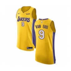 Men's Los Angeles Lakers #9 Nick Van Exel Authentic Gold Home Basketball Jersey - Icon Edition