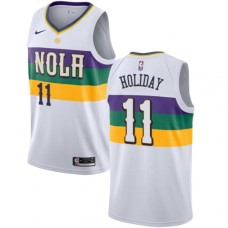 Men's Nike New Orleans Pelicans #11 Jrue Holiday Swingman White NBA Jersey - City Edition