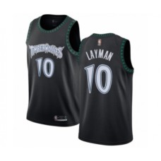 Men's Minnesota Timberwolves #10 Jake Layman Authentic Black Hardwood Classics Stitched Jersey