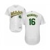 Men's Oakland Athletics #16 Liam Hendriks White Home Flex Base Authentic Collection Baseball Jersey