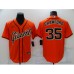 Men's San Francisco Giants #35 Brandon Crawford Authentic Orange Game Stitched Jersey