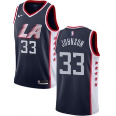 Men's Nike Los Angeles Clippers #33 Wesley Johnson Swingman Navy Blue NBA Jersey - City Edition