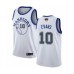 Men's Golden State Warriors #10 Jacob Evans Swingman White Hardwood Classics Basketball 2019 Basketball Finals Bound Jersey