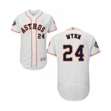 Men's Houston Astros #24 Jimmy Wynn White Home Flex Base Authentic Collection 2019 World Series Bound Baseball Stitched Jersey