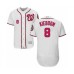 Men's Washington Nationals #8 Carter Kieboom White Home Flex Base Authentic Collection Baseball Player Stitched Jersey