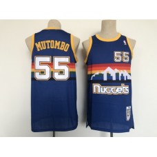 Men's Denver Nuggets #55 Dikembe Mutombo Swingman Blue Basketball Stitched Jersey