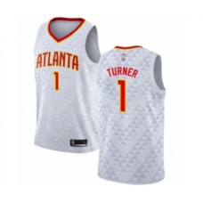 Men's Atlanta Hawks #1 Evan Turner Authentic White Basketball Stitched Jersey - Association Edition