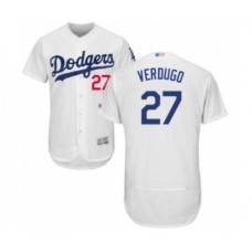 Men's Los Angeles Dodgers #27 Alex Verdugo White Home Flex Base Authentic Collection Baseball Player Stitched Jersey