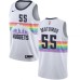 Men's Nike Denver Nuggets #55 Dikembe Mutombo Swingman White NBA Jersey - City Edition