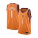 Men's Phoenix Suns #1 Devin Booker Authentic Orange Finished Basketball Stitched Jersey - Statement Edition