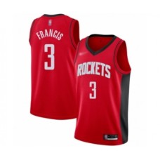 Men's Houston Rockets #3 Steve Francis Authentic Red Finished Basketball Stitched Jersey - Icon Edition