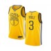 Men's Golden State Warriors #3 Jordan Poole Yellow Swingman Jersey - Earned Edition