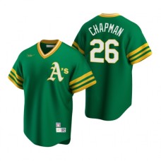 Men's Nike Oakland Athletics #26 Matt Chapman Kelly Green Cooperstown Collection Road Stitched Baseball Jersey