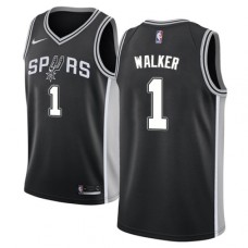 Men's Nike San Antonio Spurs #1 Lonnie Walker Swingman Black NBA Jersey - Icon Edition