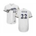 Men's Milwaukee Brewers #22 Christian Yelich White Home Flex Base Authentic Collection Baseball Player Stitched Jersey