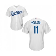 Men's Los Angeles Dodgers #11 A. J. Pollock Replica White Home Cool Base Baseball Jersey