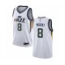 Men's Utah Jazz #8 Emmanuel Mudiay Authentic White Basketball Stitched Jersey - Association Edition