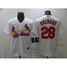 Men's St. Louis Cardinals #28 Nolan Arenado Nike White Alternate Official Replica Player Stitched Jersey