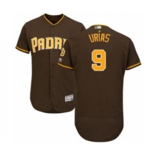 Men's San Diego Padres #9 Luis Urias Brown Alternate Flex Base Authentic Collection Baseball Player Stitched Jersey