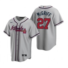 Men's Nike Atlanta Braves #27 Fred McGriff Gray Road Stitched Baseball Jersey