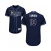 Men's Tampa Bay Rays #10 Mike Zunino Navy Blue Alternate Flex Base Authentic Collection Baseball Player Stitched Jersey