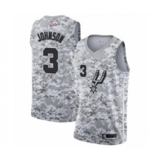 Men's San Antonio Spurs #3 Keldon Johnson White Swingman Stitched Jersey - Earned Edition