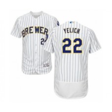 Men's Milwaukee Brewers #22 Christian Yelich White Alternate Flex Base Authentic Collection Baseball Player Stitched Jersey