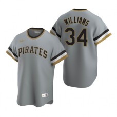 Men's Nike Pittsburgh Pirates #34 Trevor Williams Gray Cooperstown Collection Road Stitched Baseball Jersey