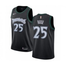 Men's Nike Minnesota Timberwolves #25 Derrick Rose Swingman Black Hardwood Classics Jersey