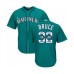 Men's Seattle Mariners #32 Jay Bruce Authentic Teal Green Team Logo Fashion Cool Base Baseball Jersey