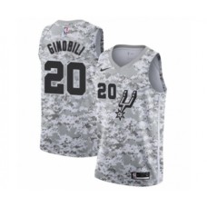 Men's San Antonio Spurs #20 Manu Ginobili White Swingman Jersey - Earned Edition