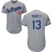 Men's Majestic Los Angeles Dodgers #13 Max Muncy Grey Road Flex Base Authentic Collection 2018 World Series MLB Jersey