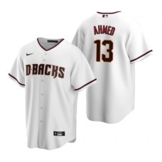 Men's Nike Arizona Diamondbacks #13 Nick Ahmed White Home Stitched Baseball Jersey